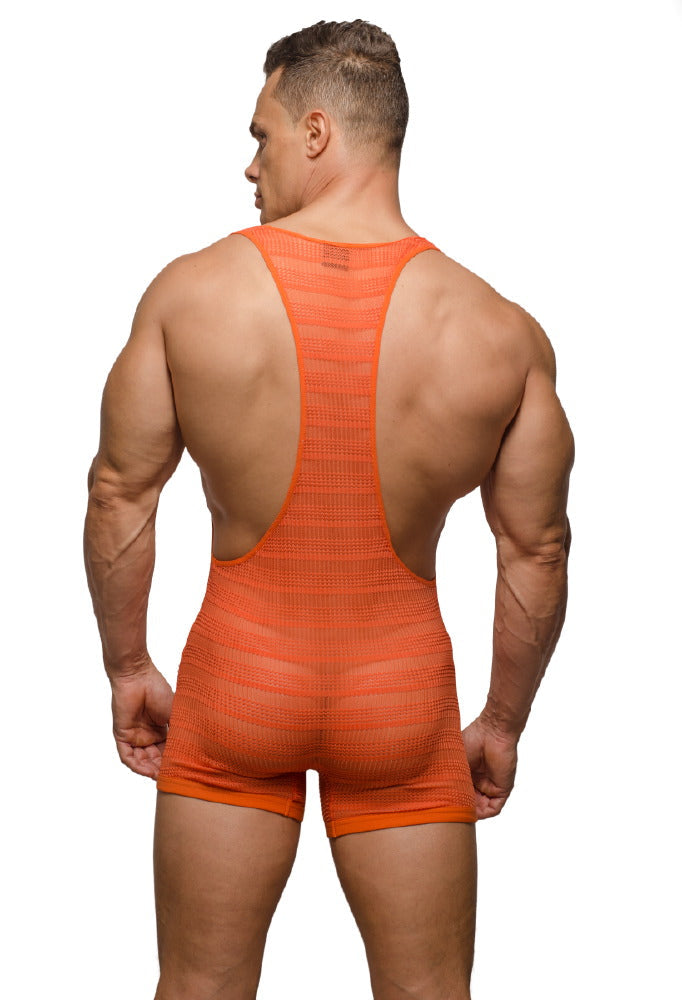 Pride USA Men's Sheer Mesh Archery Wrestler Leotard