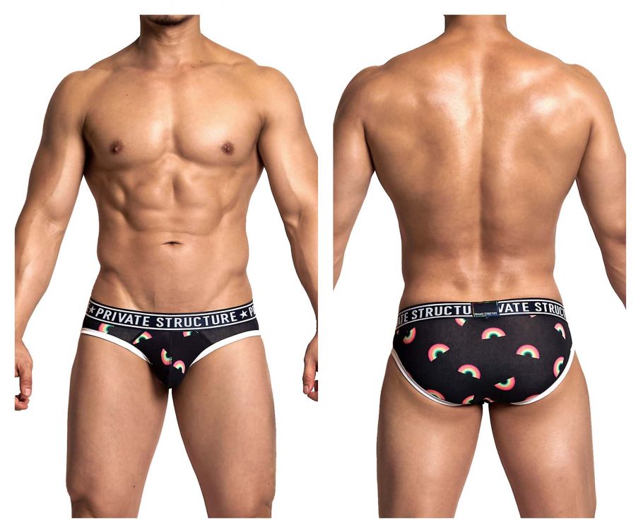 Private Structure EPUX4187 Pride Mini Briefs Color Black Rainbow - DealByEthan.gay loves Private Structure