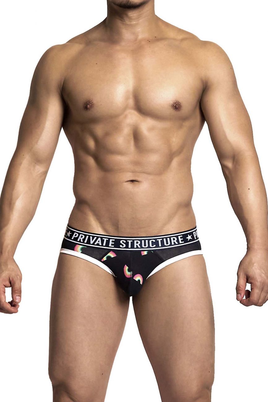 Private Structure EPUX4187 Pride Mini Briefs Color Black Rainbow - DealByEthan.gay loves Private Structure
