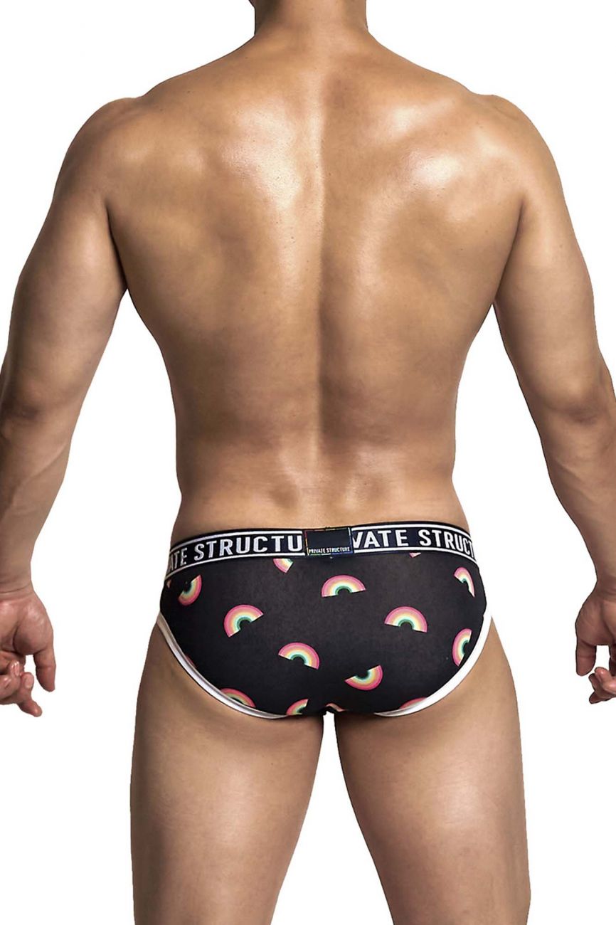 Private Structure EPUX4187 Pride Mini Briefs Color Black Rainbow - DealByEthan.gay loves Private Structure