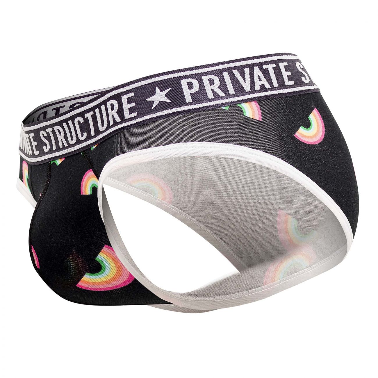 Private Structure EPUX4187 Pride Mini Briefs Color Black Rainbow - DealByEthan.gay loves Private Structure
