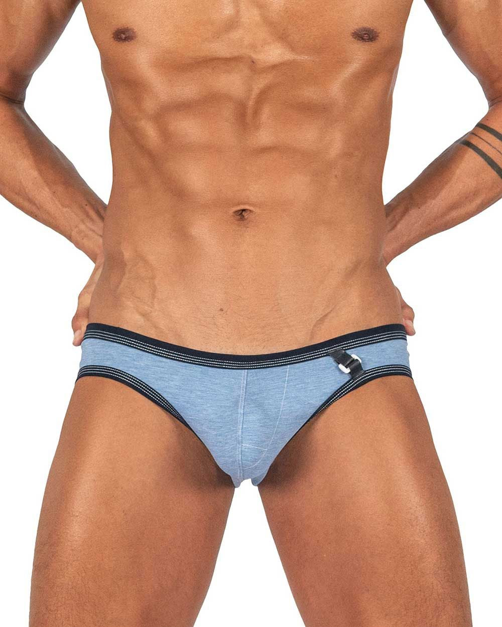 Private Structure LCUT4358 Barn Boy Low Rise Mini Brief Farbe Denim