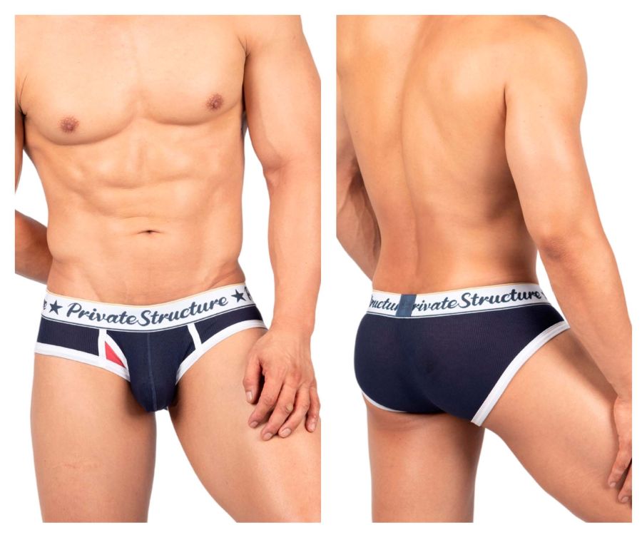 Private Structure SCUS4529 Klassischer Mini-Slip mit mittlerer Taille, Farbe: Marineblau