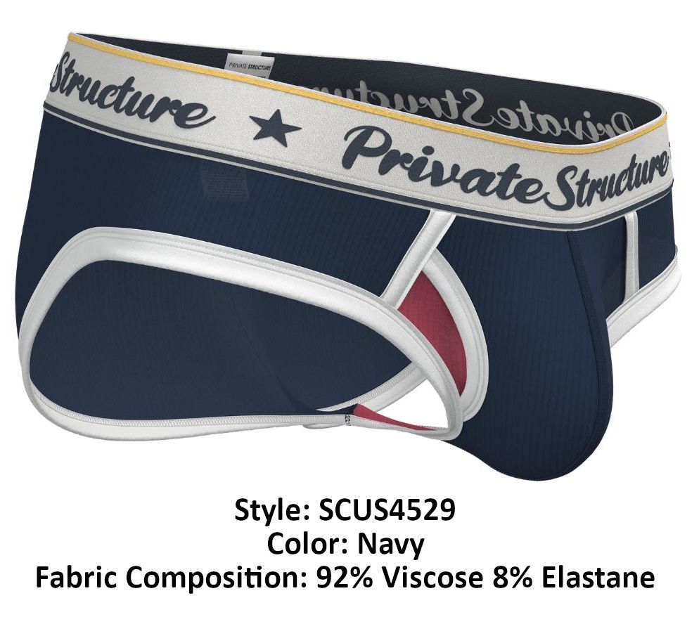 Private Structure SCUS4529 Klassischer Mini-Slip mit mittlerer Taille, Farbe: Marineblau