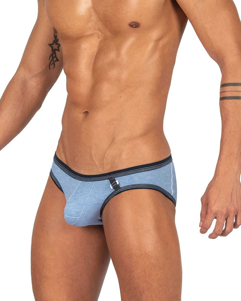 Private Structure LCUT4358 Barn Boy Low Rise Mini Brief Farbe Denim