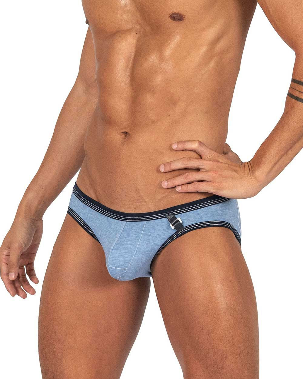 Private Structure LCUT4358 Barn Boy Low Rise Mini Brief Farbe Denim