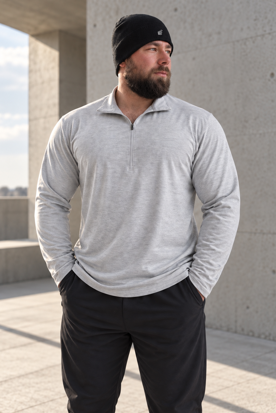 Manga larga de entrenamiento con cremallera en el cuello Jed North - Gris brezo
