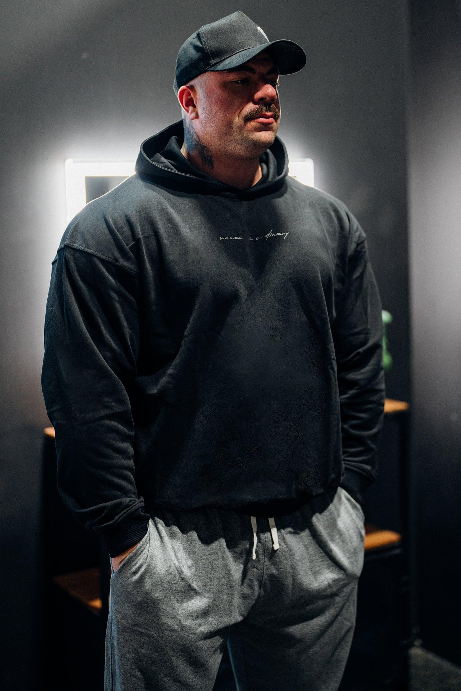 Jed North Essentials Relaxed Hoodie - Schwarz