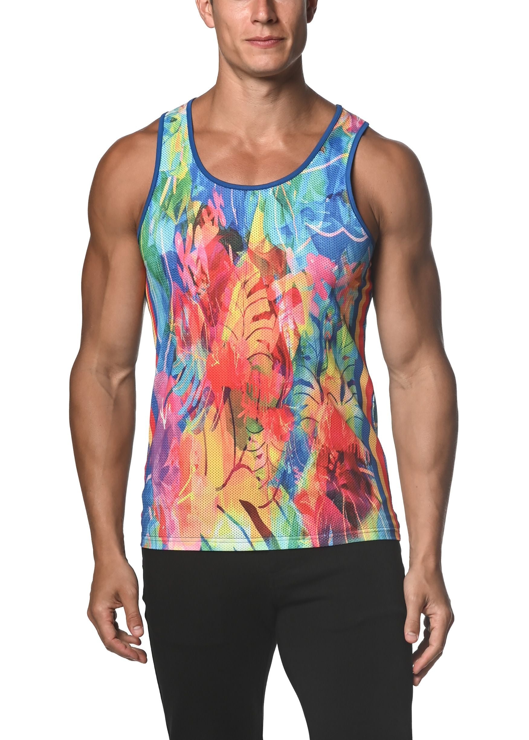 RAINBOW TROPICAL MESH TANK - DealByEthan.gay loves ST33LE
