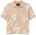 Ringspun Men's Ringspun S/S Knit Polo Shirt - Beige