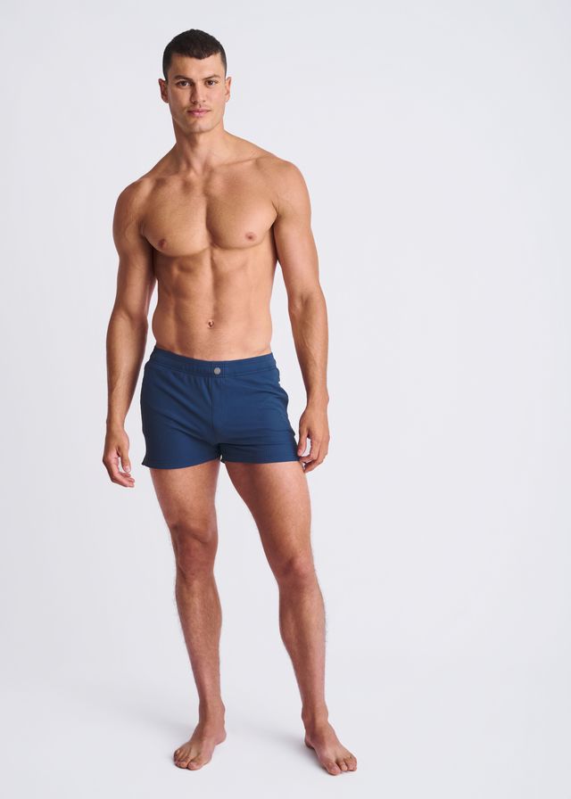 RIVIERA SEERSUCKER SWIM SHORTS W/ MESH LINING - DealByEthan.gay loves POSTMARC