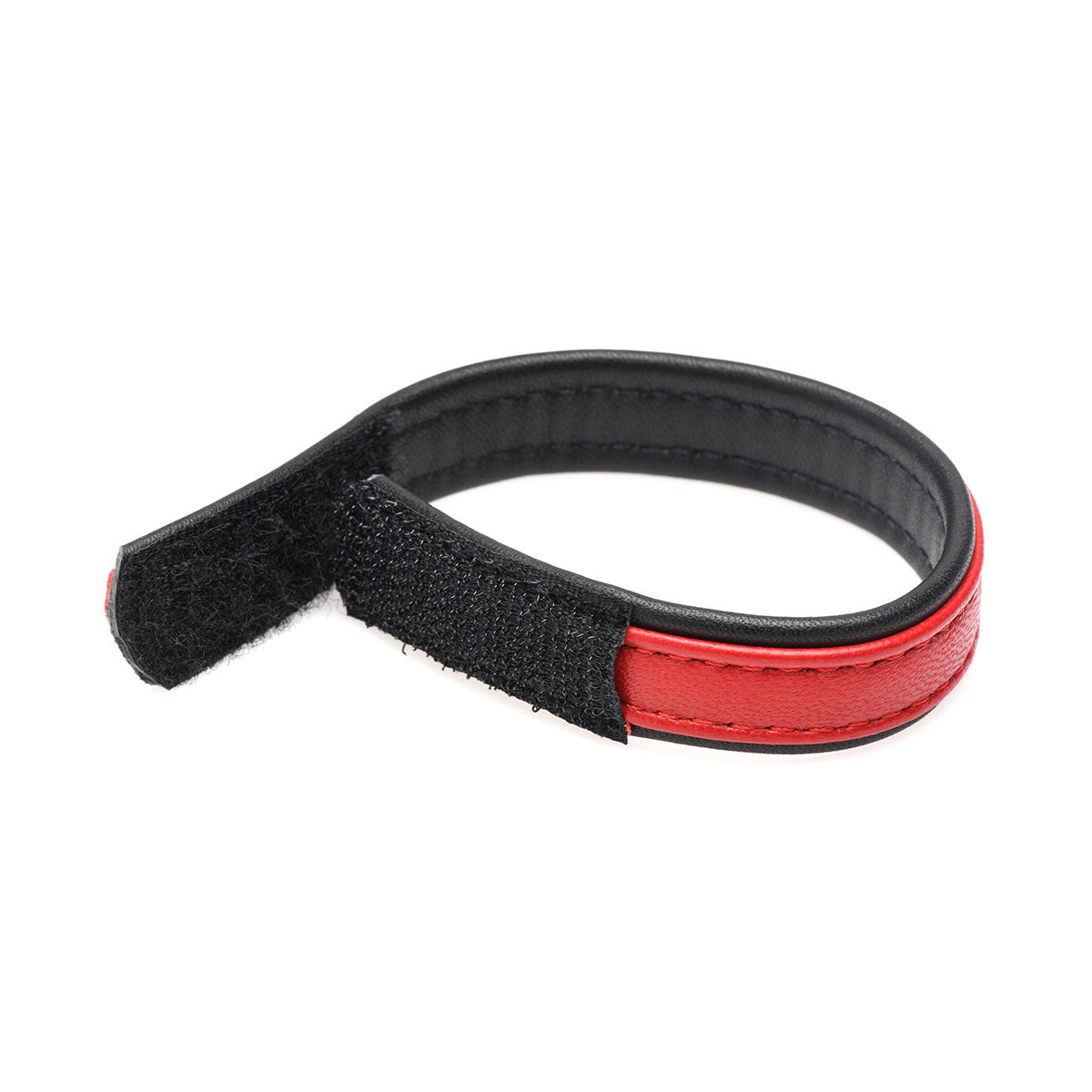 Red Leather Cock Ring with Velcro - DealByEthan.gay loves Strict Leather