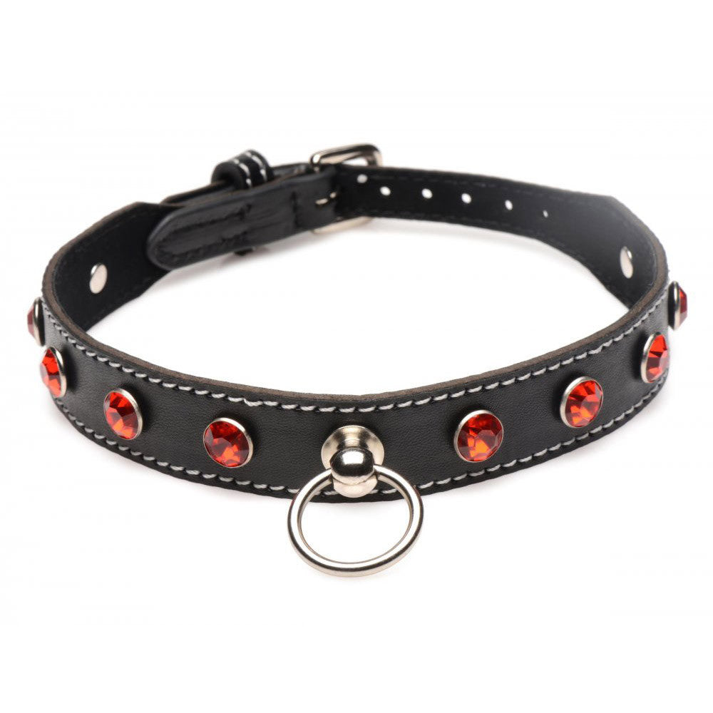 Rhinestone Choker with O-Ring - DealByEthan.gay loves Strict