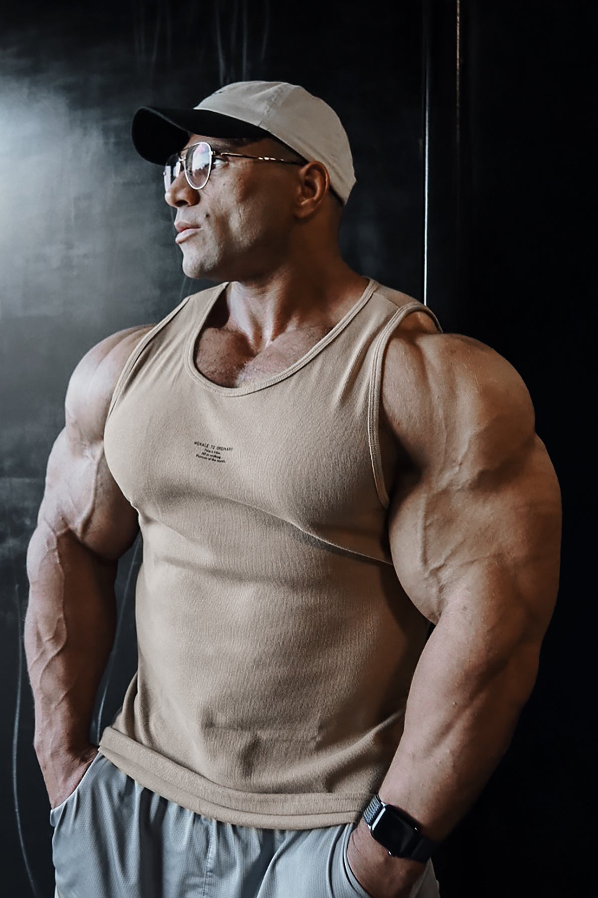 Ribbed Muscle Tank Top - Khaki - DealByEthan.gay loves Jed North