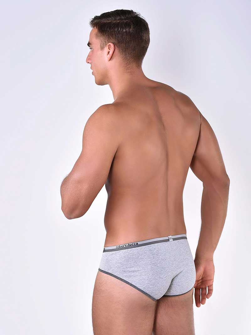 Roberto Lucca Contrast Trim Brief Underwear Light Grey/Grey Melange 80019-00034 Size S - DealByEthan.gay loves Roberto Lucca