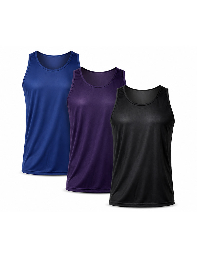 Players Men's Nylon Tricot Tank Top - 3 Pack