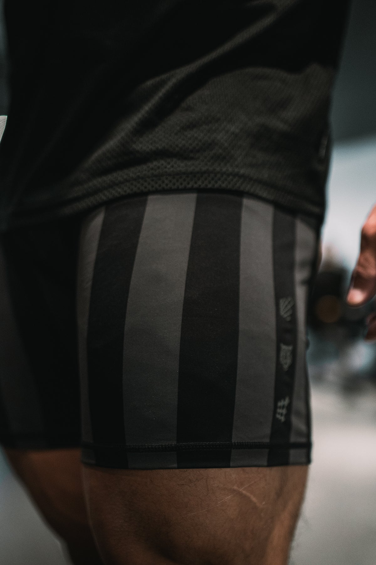 Shorts de culturismo retro Jed North - Negro y gris