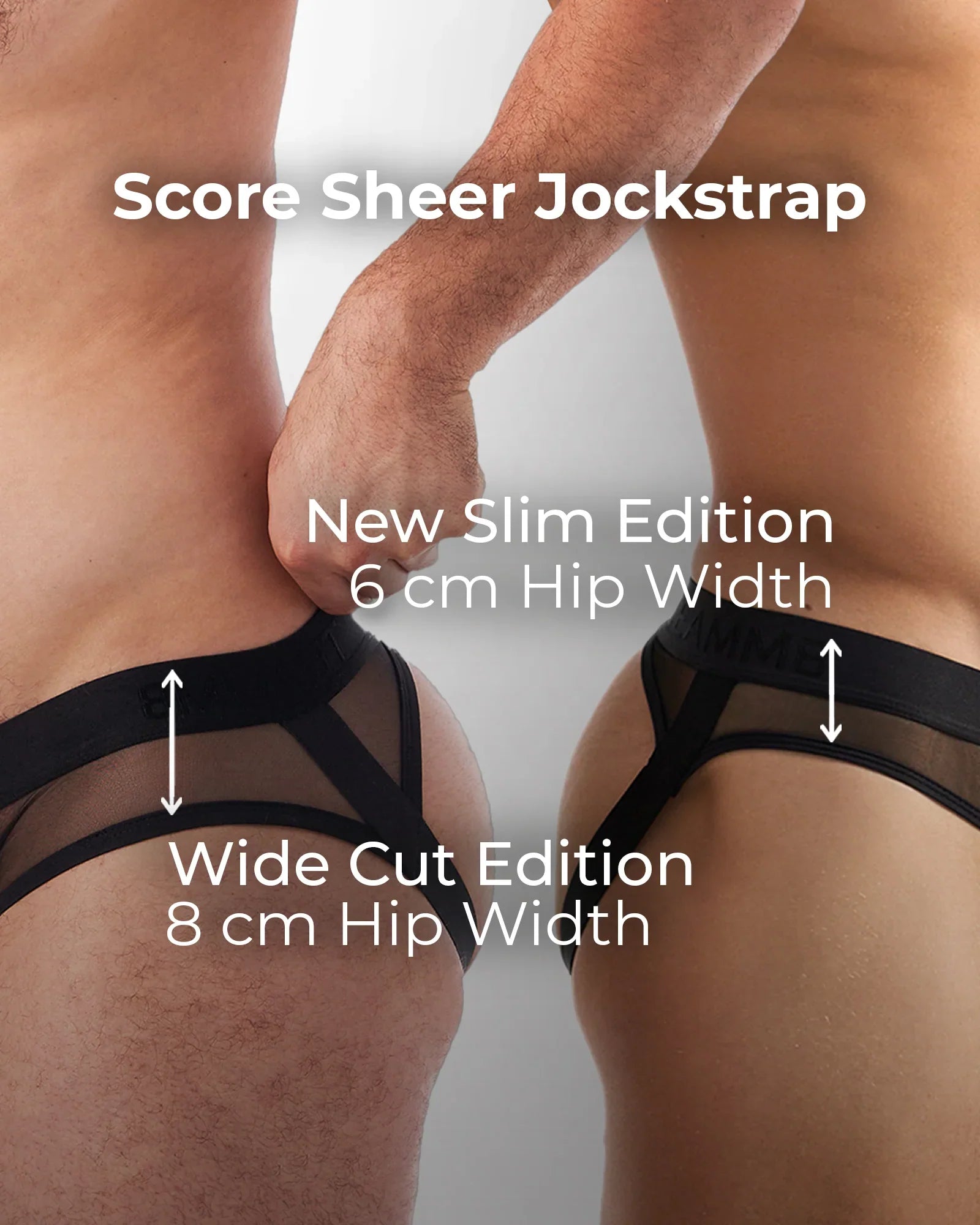 Black sheer jockstrap score sheer jock with slim or wide cut design made of transparent mesh material