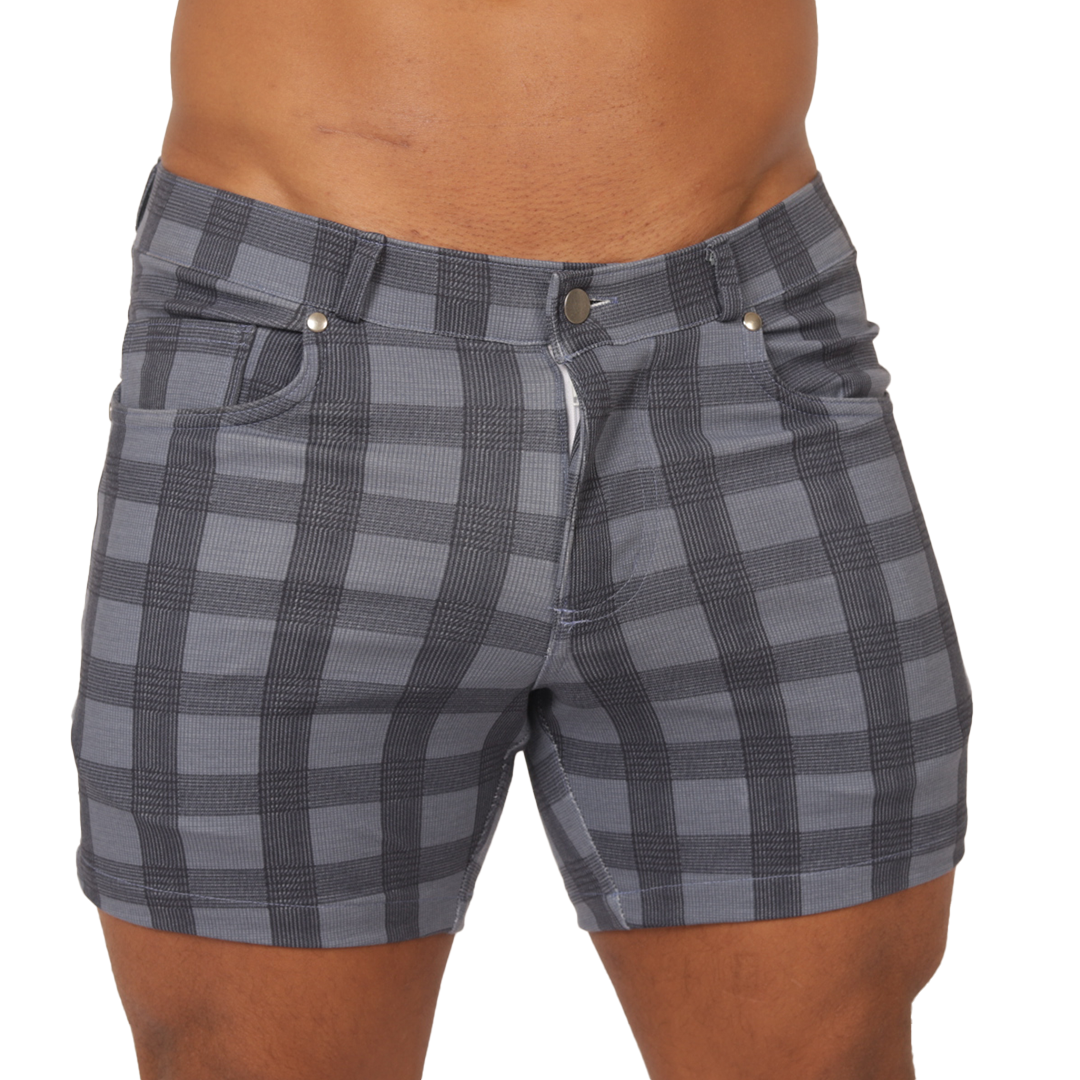 Gigo Social – Blaue, quadratische Shorts
