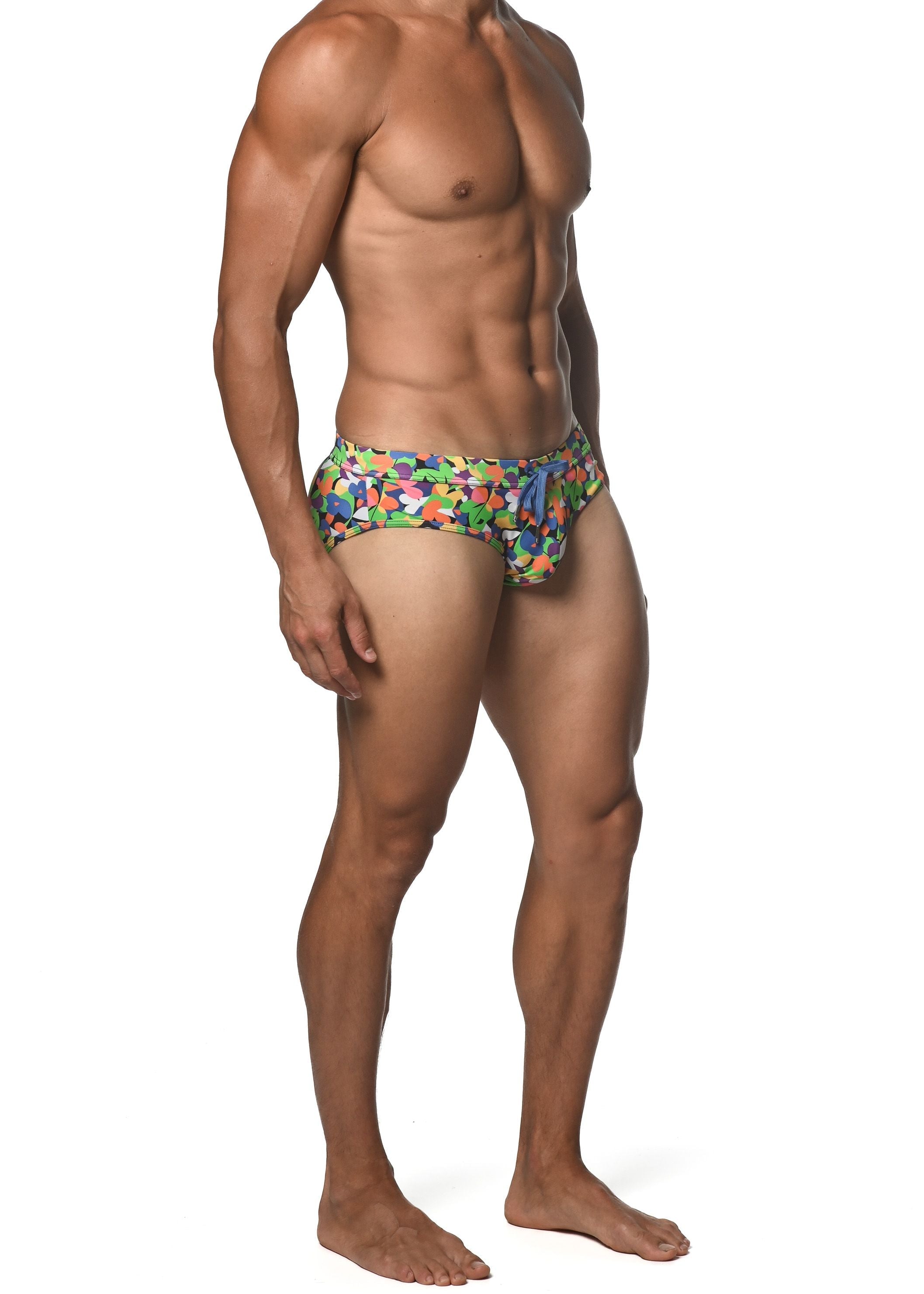 SPRING GREEN ABSTRACT FREESTYLE SWIM BRIEF - DealByEthan.gay loves ST33LE