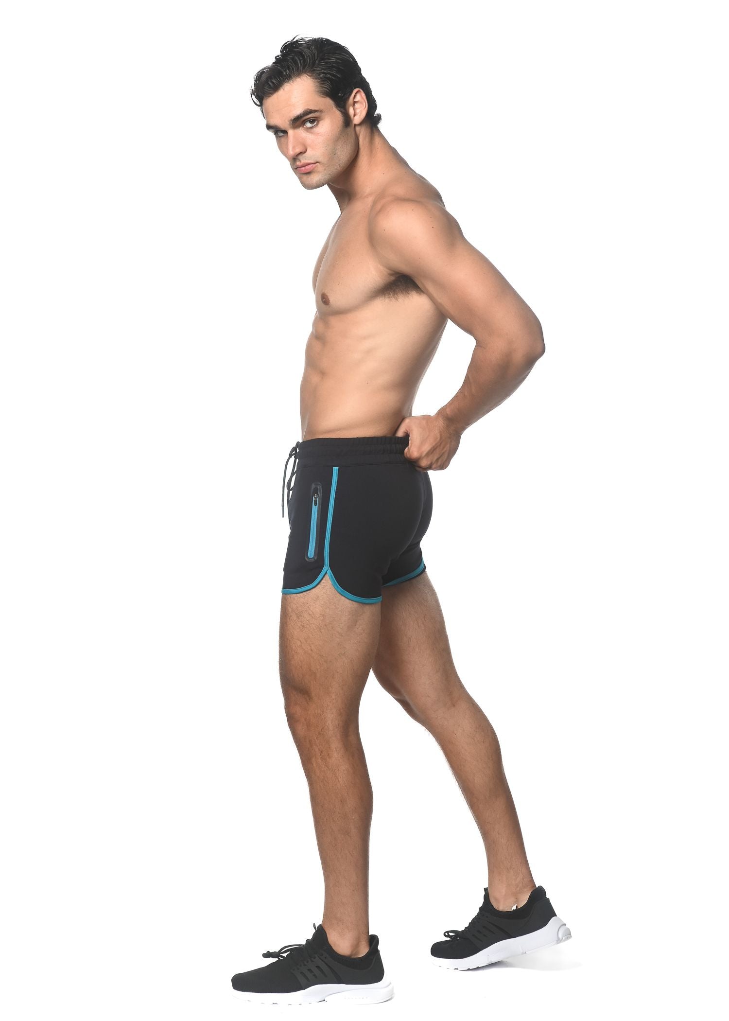 PANTALONES CORTOS ELÁSTICOS DE GIMNASIO SPRINTER CON CREMALLERAS SOLDADAS CON CALOR