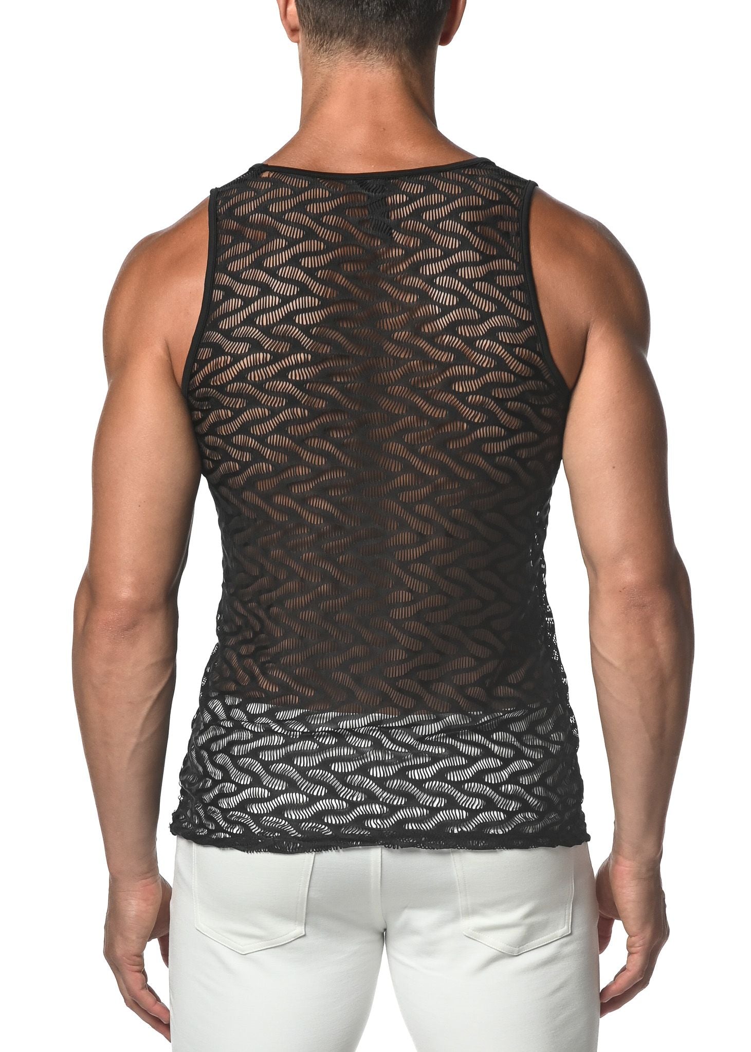 SQUIGGLY GOSSAMER LACE TANK
