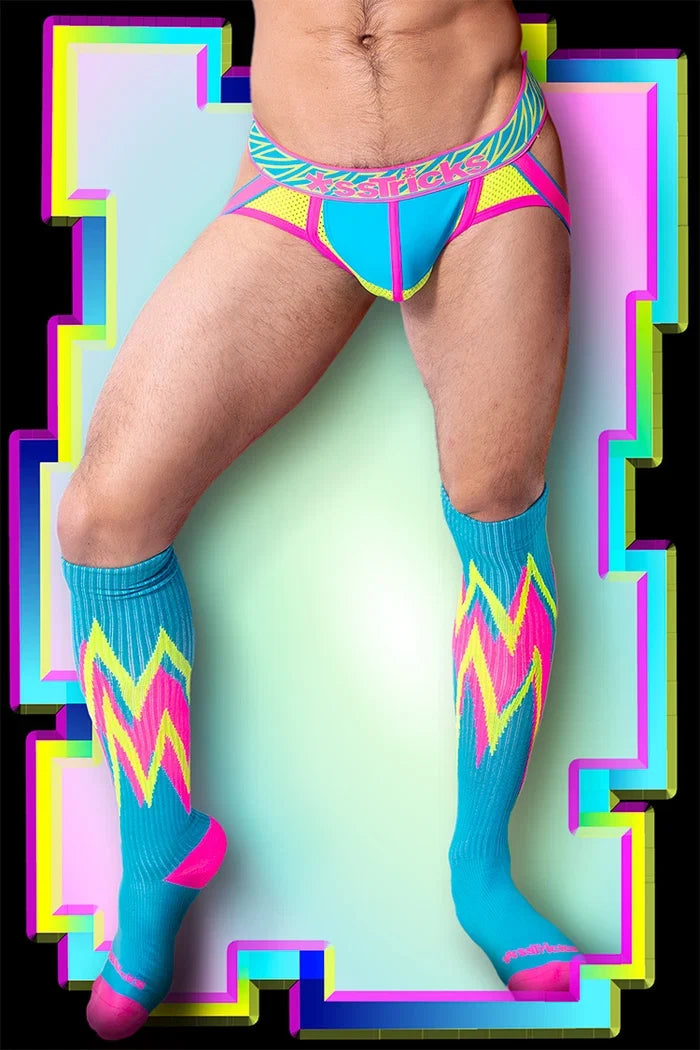*ssTricks Apparel Men's Prismatik Socks | Yellow/Blue/Pink