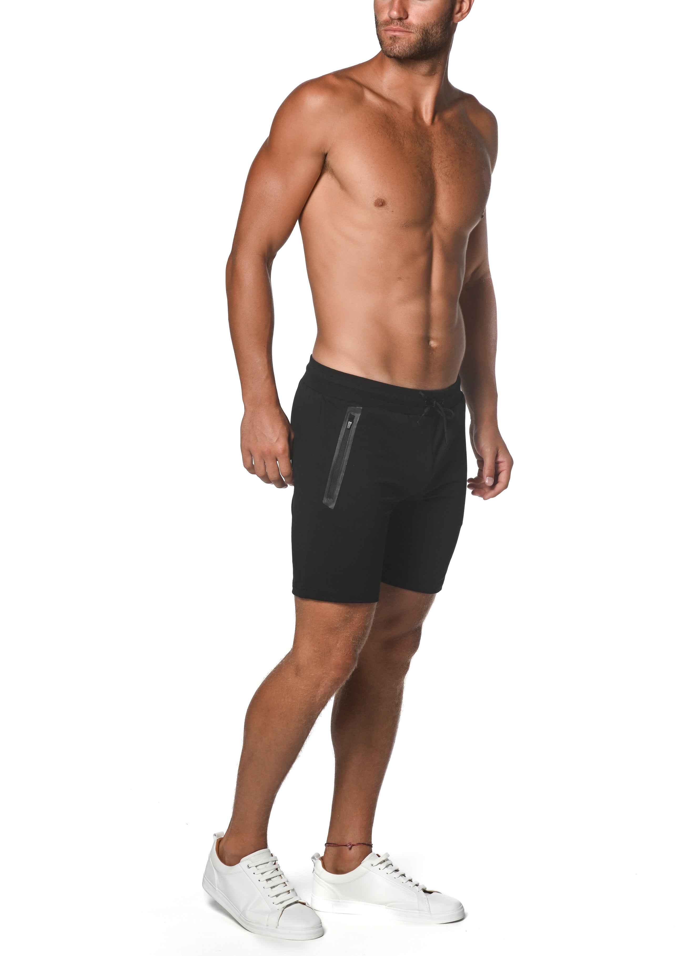 SHORTS AUS FLEECE-FLEX-BAUMWOLLSTRETCH