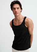 ST33LE Stretch Ripped Knit Tank - Black