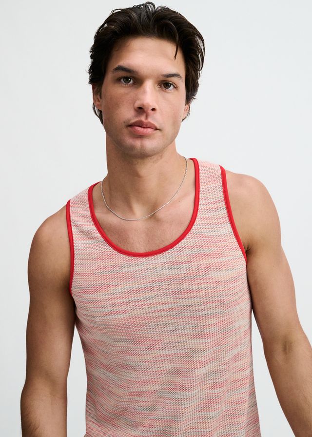 ST33LE Space Dye Textured Knit Tank - Poppy