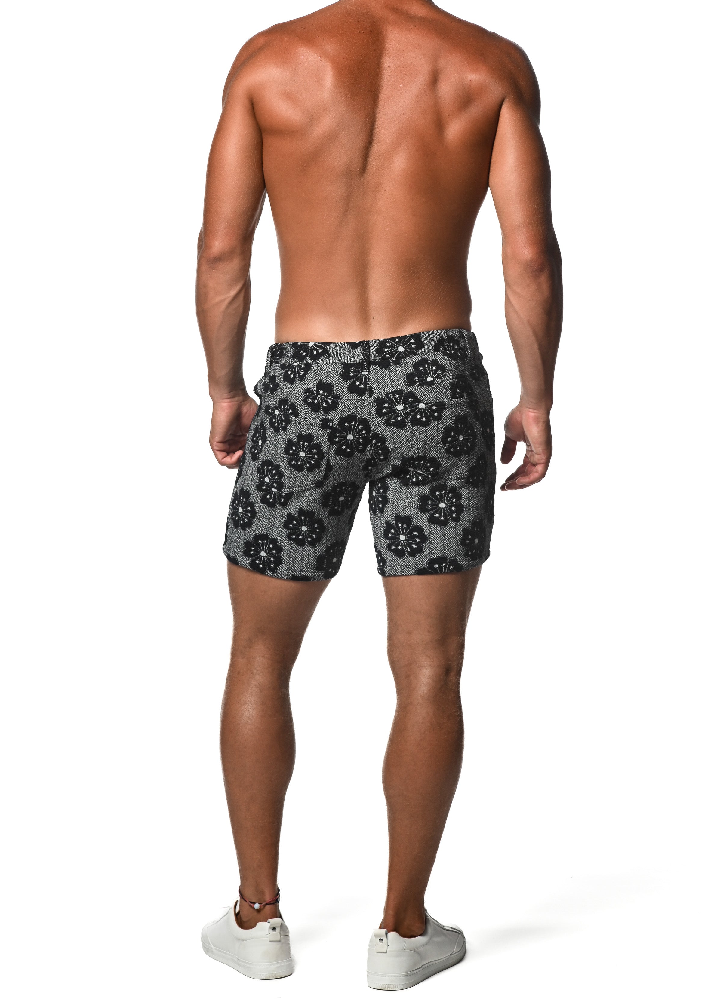 SHORTS AUS STRETCH-JACQUARD-STRICK