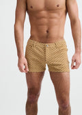ST33LE Men's 3" Stretch Knit Embossed Jacquard Short - Caramel