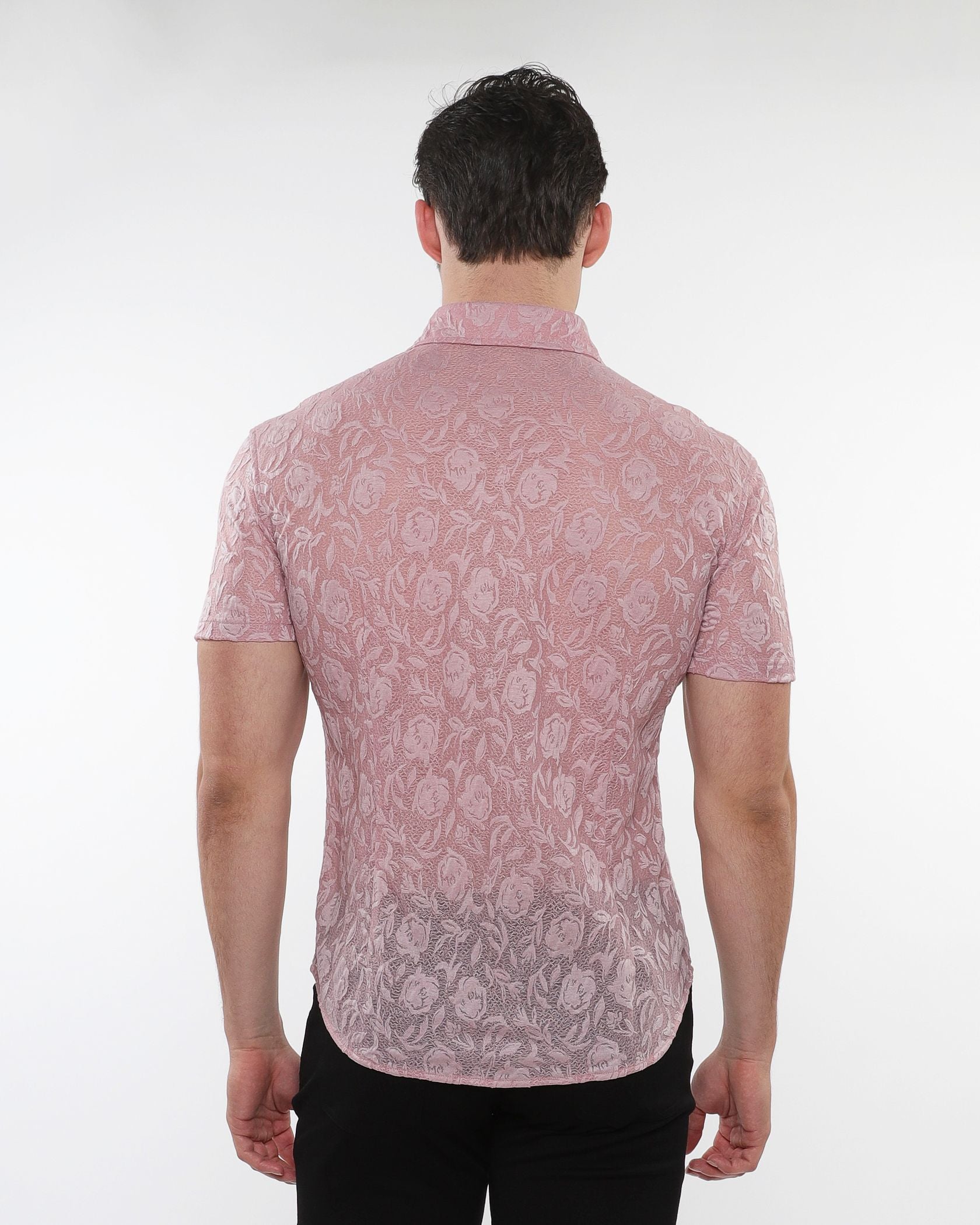 Roses Leaves Gossamer Knit S/S Shirt