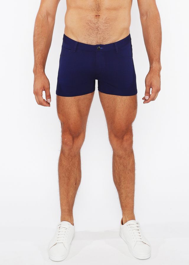 Pantalón corto de dos tonos de punto elástico de 3"