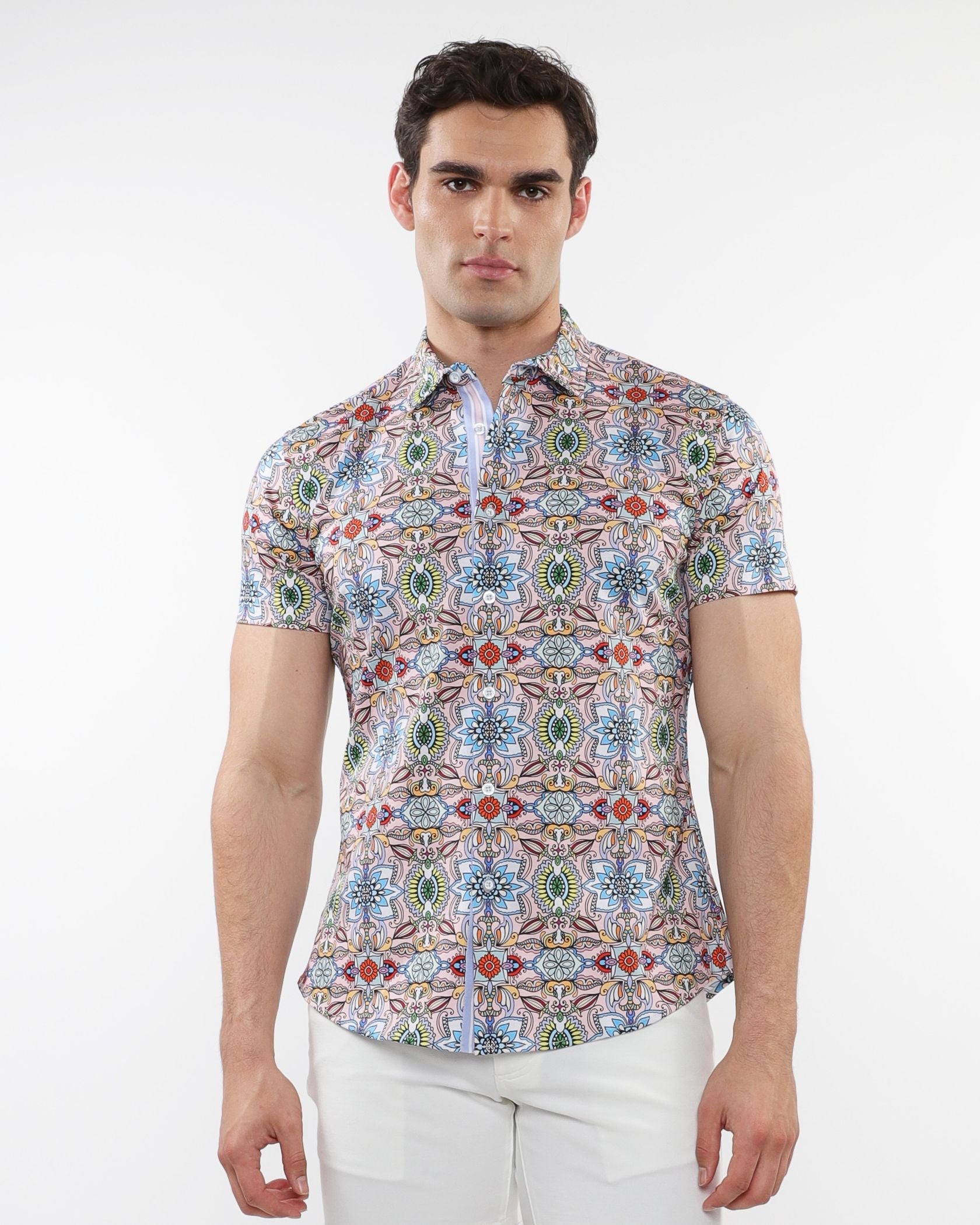 Fauna Print Stretch Knit S/S Shirt