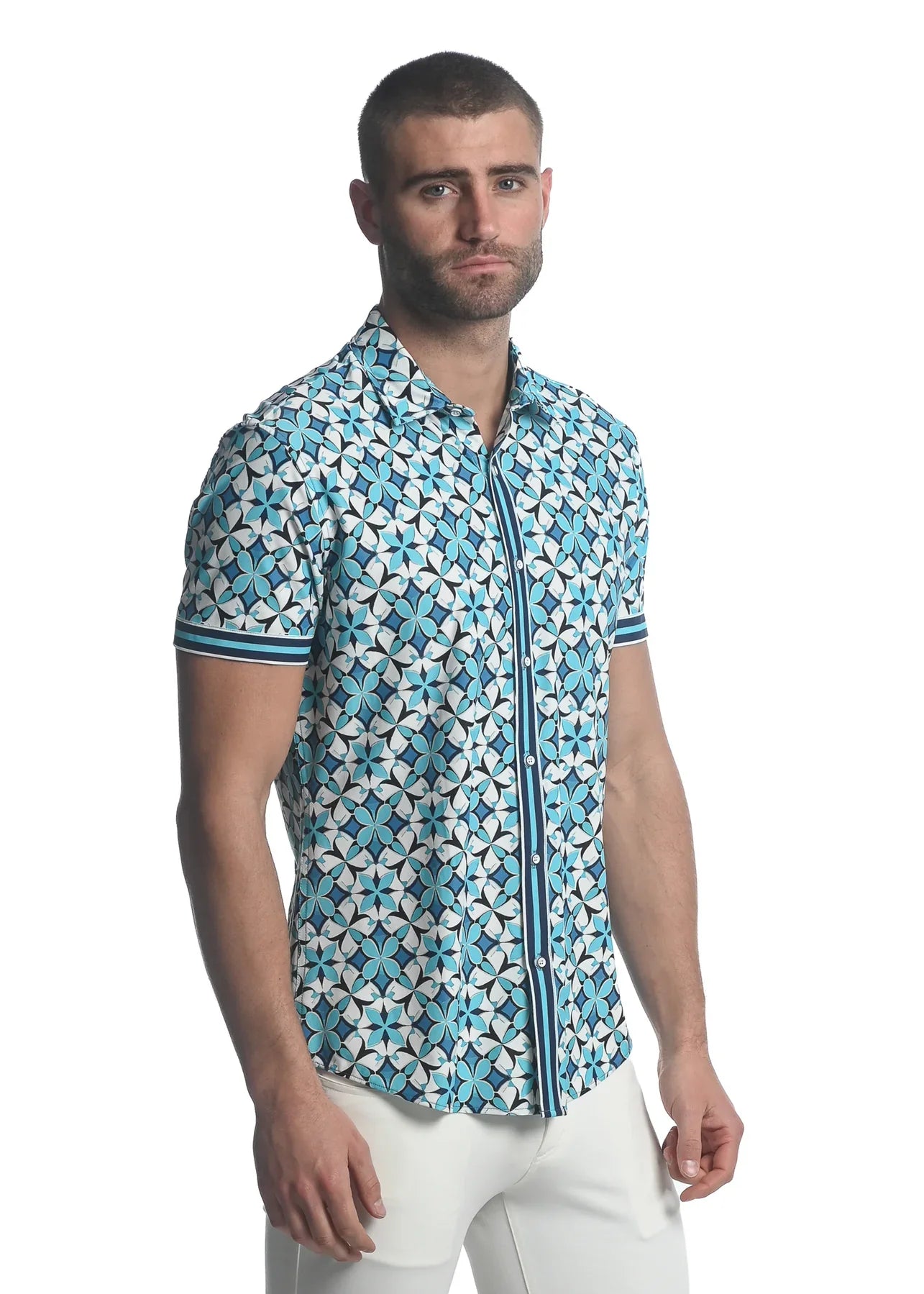 STAR FLEUR PRINTED S/S PERFORMANCE SHIRT - DealByEthan.gay loves ST33LE
