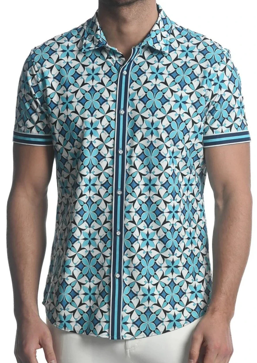 STAR FLEUR PRINTED S/S PERFORMANCE SHIRT - DealByEthan.gay loves ST33LE