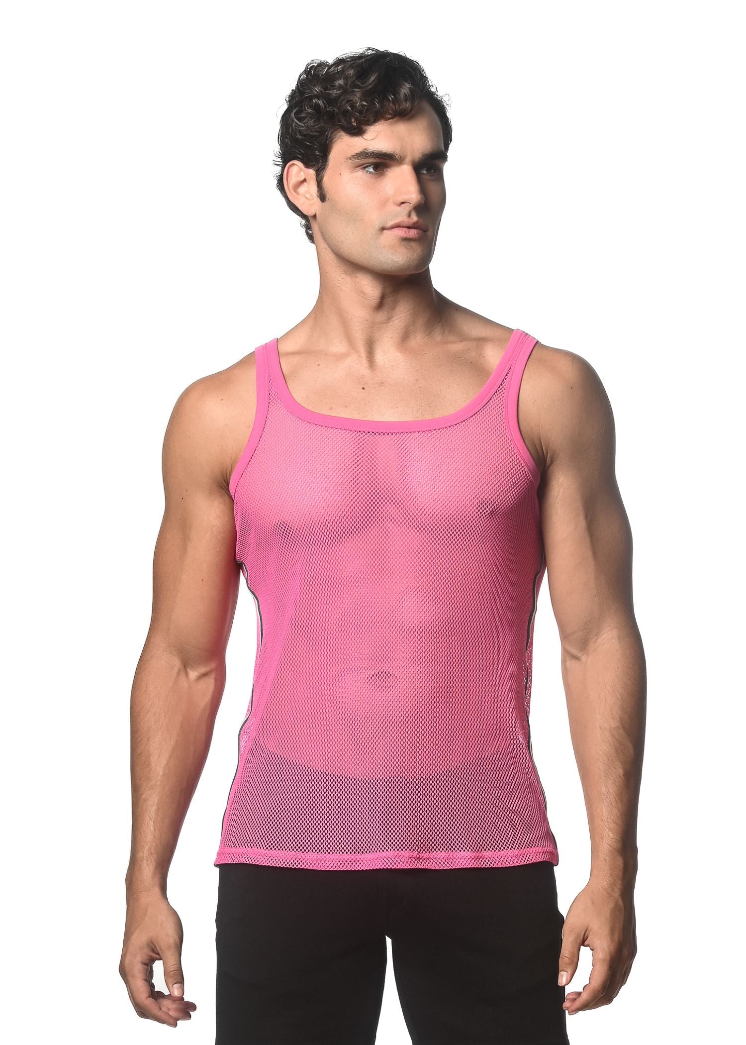CAMISETA DE MALLA ELÁSTICA CON CINTA LATERAL