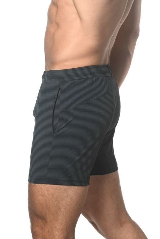 PANTALONES CORTOS ELÁSTICOS DE ALTO RENDIMIENTO CON RAYAS