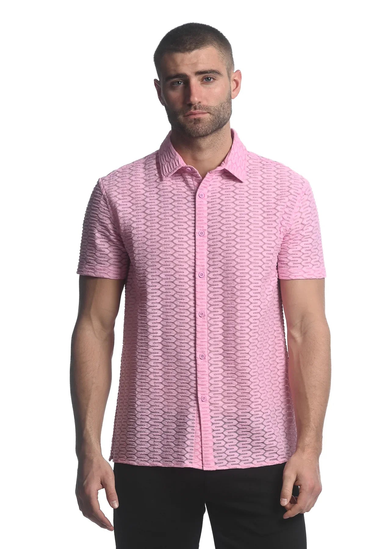 CAMISA DE PUNTO ELÁSTICO GOSSAMER DE MANGA LARGA MAZE HEX