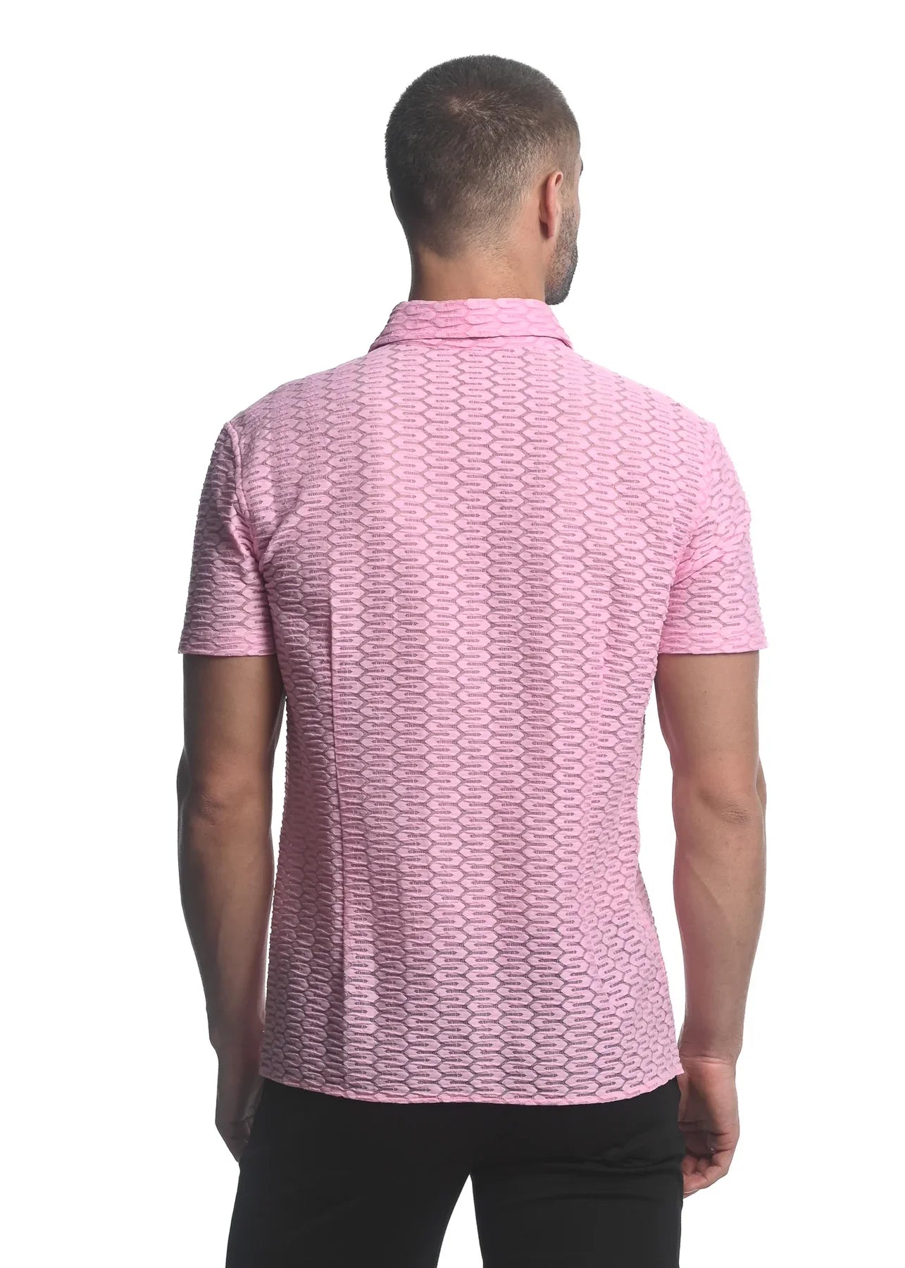 CAMISA DE PUNTO ELÁSTICO GOSSAMER DE MANGA LARGA MAZE HEX