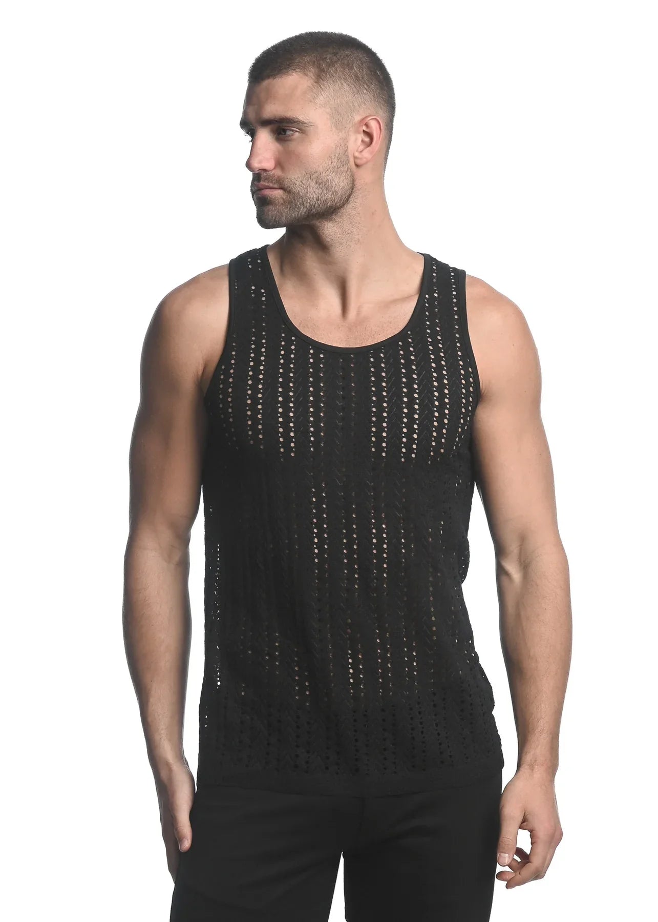 MICRO ARROWS STRETCH GOSSAMER KNIT TANK