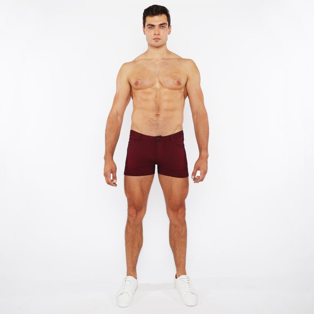 Pantalón corto de dos tonos de punto elástico de 3"