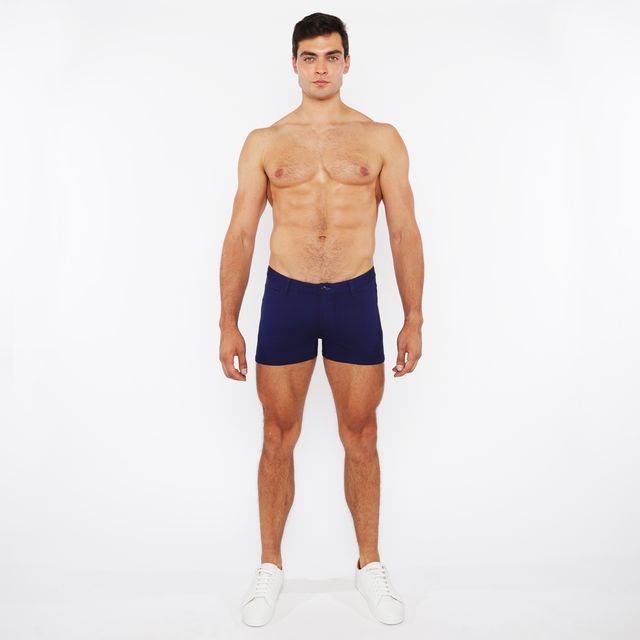 Pantalón corto de dos tonos de punto elástico de 3"