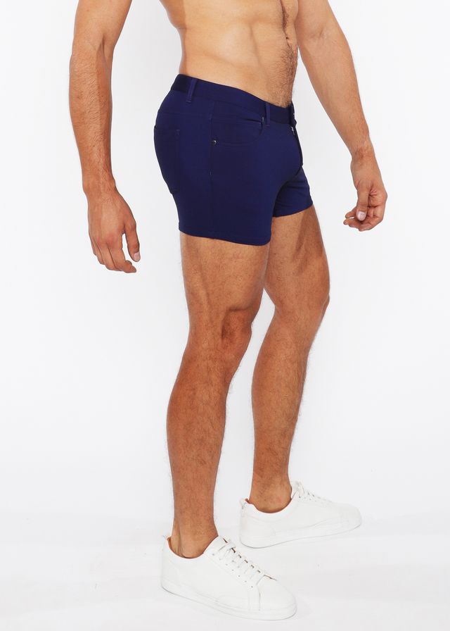 Pantalón corto de dos tonos de punto elástico de 3"