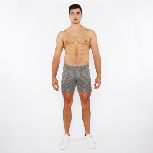 Pantalones cortos chinos de punto elástico Jaquard