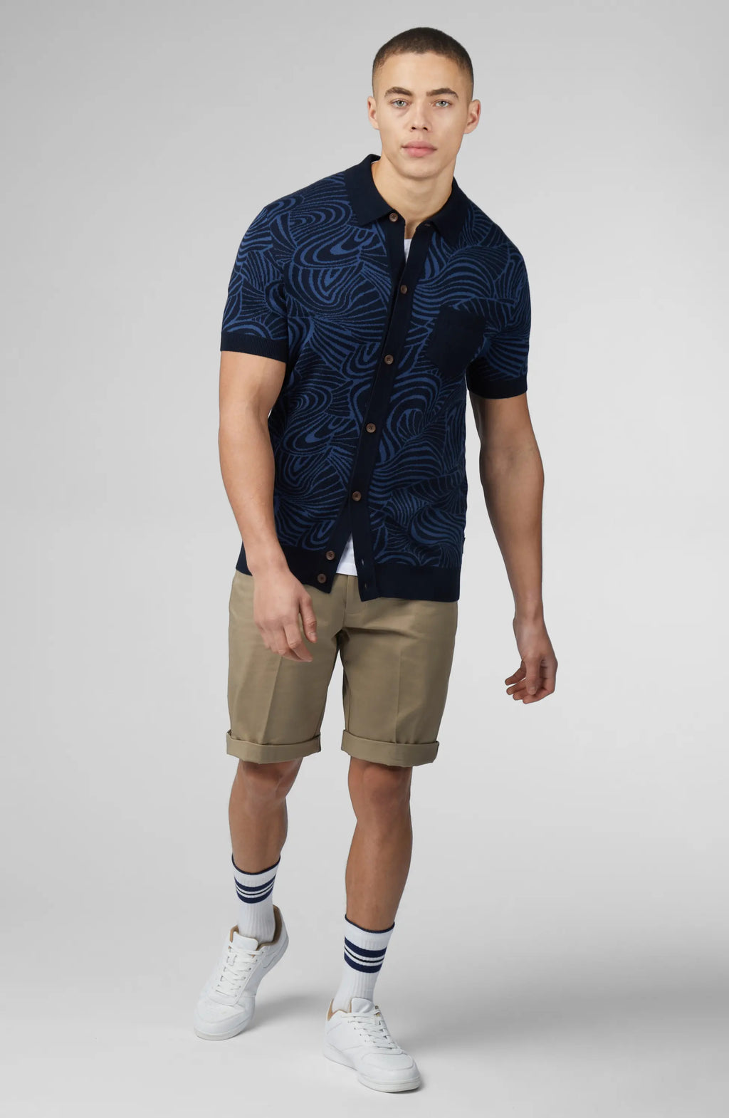 SWIRL JACQUARD KNIT BUTTON-UP - DealByEthan.gay loves Ben Sherman