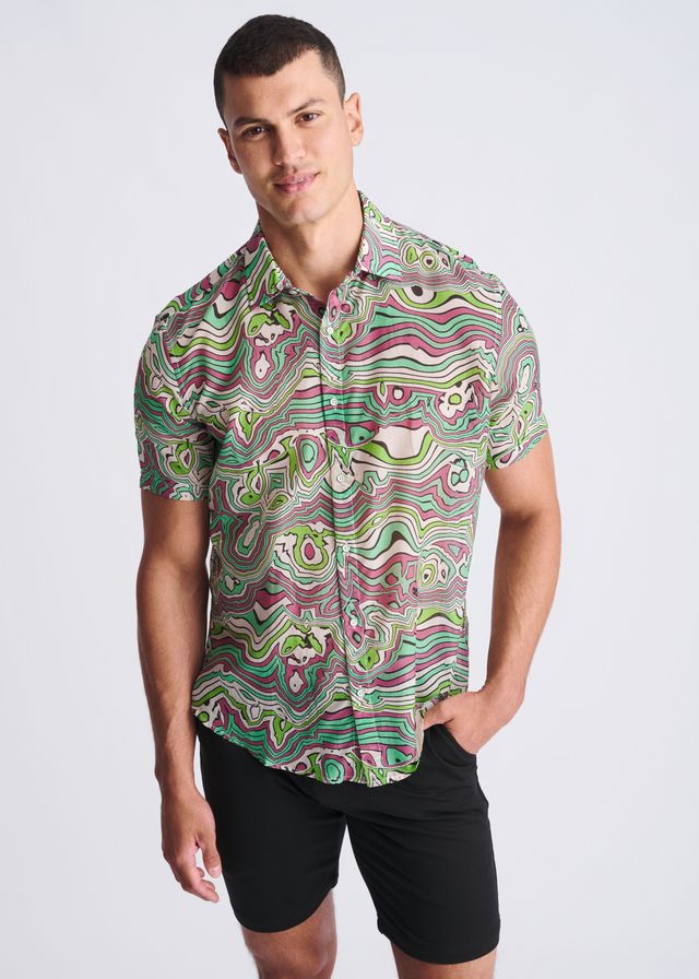 SWIRLS LIGHTWEIGHT COTTON SILK S/S SHIRT - DealByEthan.gay loves POSTMARC