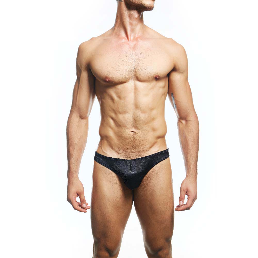 Black textured briefs showing the back side of secret male sme007 jockstrap designed for support and comfort