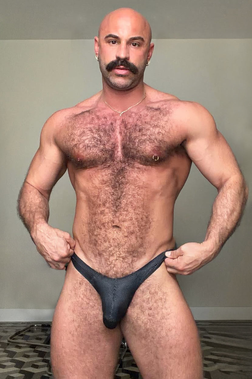 JJ Malibu Men's Shimmer Knit Seamless Briefs - Black